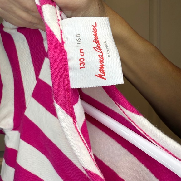 Hanna Andersson Kids Dress Size 8 Pink White Stripes Pocket Skirt - Picture 7 of 7